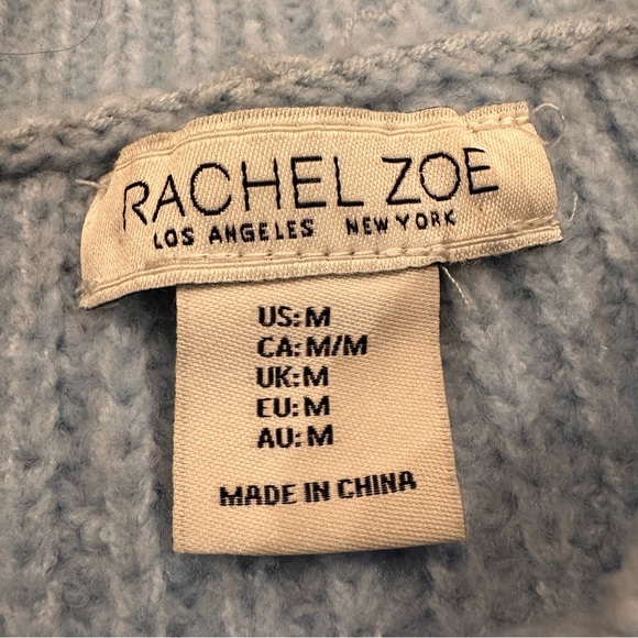 Rachel Zoe Soft Blue Cable Knit Sweater Size M - Picture 3 of 7